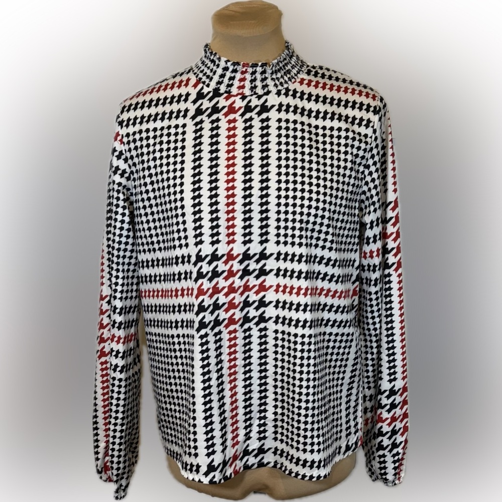 SHEIN Mock Turtle Neck Long Sleeve Blouse